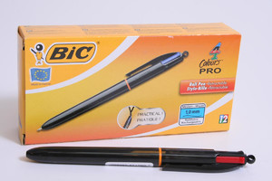 BIC Retractable Ball Pen 4 Colours Pro 12pcs