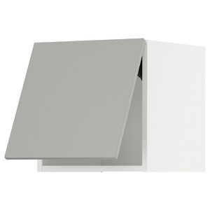 METOD Wall cabinet horizontal w push-open, white/Havstorp light grey, 40x40 cm