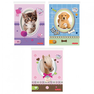 Herlitz Notepad A6/46 Pages Squared Pretty Pets 1pc, assorted patterns