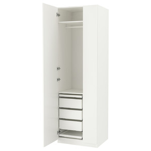 PAX / FORSAND Wardrobe combination, white/white, 75x60x236 cm