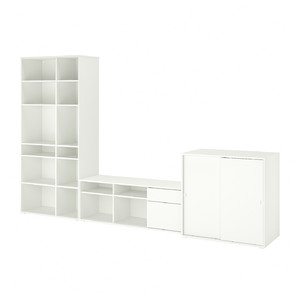 VIHALS TV/storage combination, white, 337x47x200 cm