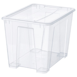 SAMLA Box with lid, transparent, 39x28x28 cm/22 l