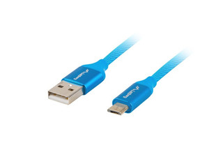 Lanberg Cable Premium microUSB BM - AM 2.0 1m blue QC 3.0