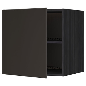 METOD Top cabinet for fridge/freezer, black/Kungsbacka anthracite, 60x60 cm