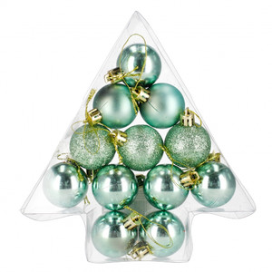 Christmas Baubles Set 4cm 12pcs, green