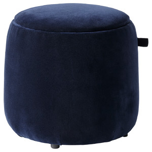 JÄRRESTAD Pouffe, with storage/Djuparp dark blue