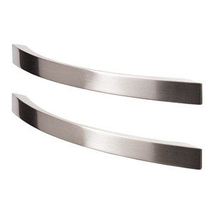 GoodHome Cabinet Handle Sabaku, brushed steel, hole spacing 22.4 cm, 2 pack