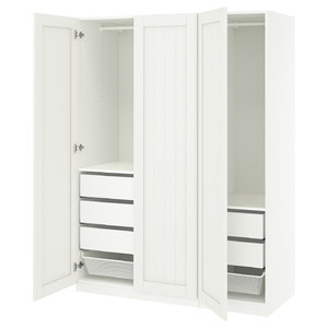 PAX / GULLABERG Wardrobe combination, white/white, 150x60x201 cm