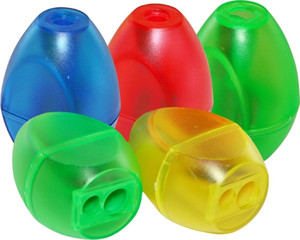 Plastic Sharpener 2 Blades 1pc, assorted colours