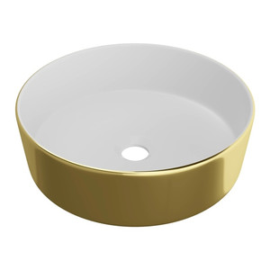 Countertop Wash-basin Solider Merida 37 x 12 cm, gold/white