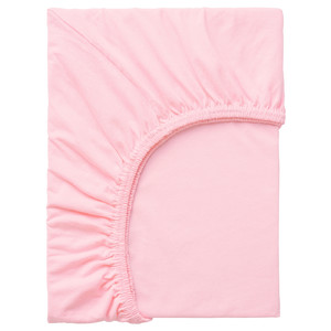 LEN Fitted sheet, pink, 80x165 cm