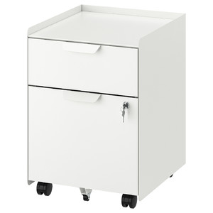 TROTTEN Drawer unit w 2 drawers on casters, whit