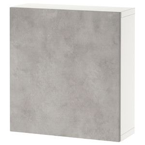 BESTÅ Shelf unit with door, white, Kallviken light grey, 60x22x64 cm