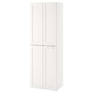 SMÅSTAD / PLATSA Wardrobe, white with frame/with 2 clothes rails, 60x57x181 cm
