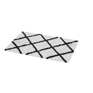 GoodHome Bath Mat Aetna 40 x 60 cm, white-black