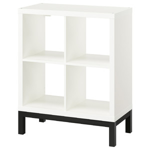 KALLAX Shelving unit with underframe, white/black, 77x94 cm