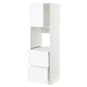 METOD / MAXIMERA Hi cab f ov w dr/2 frnts/2 hi drwrs, white Enköping/white wood effect, 60x60x200 cm