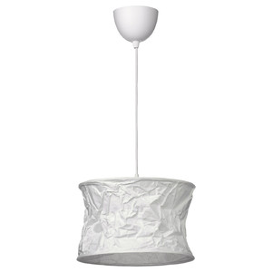 HEMMA / FJÄLLMIL Pendant lamp, white/white
