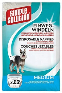 Simple Solution Disposable Female Dog Diapers Medium 12pcs