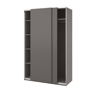 PAX / HASVIK Wardrobe, dark grey/dark grey, 150x66x236 cm