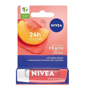 NIVEA Lip Care Peach Shine Lip Balm 4.8g Vegan