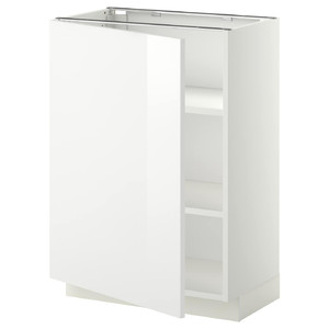 METOD Base cabinet with shelves, white/Ringhult white, 60x37 cm