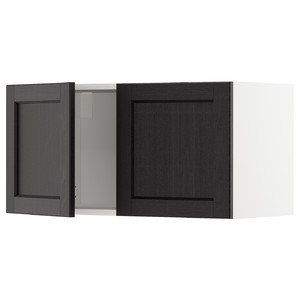 METOD Wall cabinet with 2 doors, white/Lerhyttan black stained, 80x40 cm