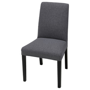 BERGMUND Chair, black, Gunnared medium grey