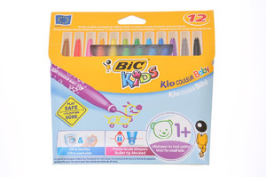 BIC Kids Colouring Felt Pens Kid Colour Baby 12pcs