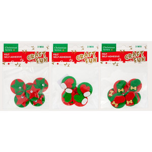 Christmas Self-adhesive Felt Decoration 6pcs, 1 set, random patterns