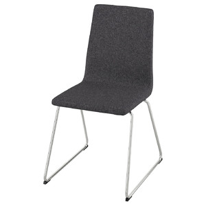 LILLÅNÄS Chair, chrome-plated/Gunnared dark grey