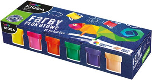 Kidea Poster Paints 12 Intense Colours x 20ml