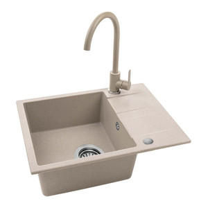Kuchinox Granite Kitchen Sink with Tap Bon 44x56 cm, beige