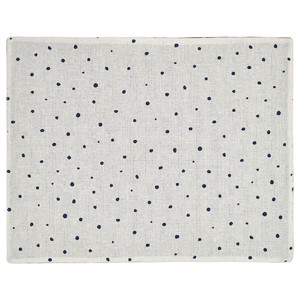 NISSÖGA Place mat, white/dark blue, 45x35 cm