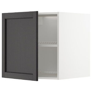 METOD Top cabinet for fridge/freezer, white/Lerhyttan black stained, 60x60 cm