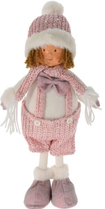 Decorative Figure Boy Christmas 38cm, pink