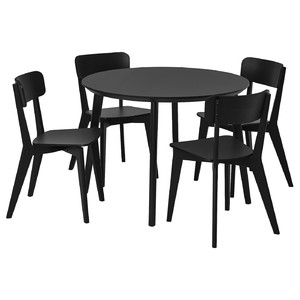 LISABO / LISABO Table and 4 chairs, black/black, 105 cm