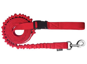 CHABA Jogging Dog Leash Bungee Leash 16, red