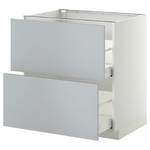 METOD / MAXIMERA Base cb 2 fronts/2 high drawers, white/Veddinge grey, 80x60 cm