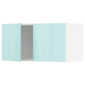 METOD Wall cabinet with 2 doors, white Järsta/high-gloss light turquoise, 80x40 cm