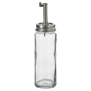 CITRONHAJ Oil/vinegar bottle, clear glass/stainless steel, 16 cm