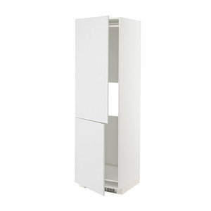 METOD Hi cab f fridge or freezer w 2 drs, white/Stensund white, 60x60x200 cm