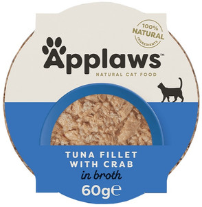 Applaws Natural Cat Food Tuna with Crab in Broth Pot 60g