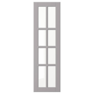 BODBYN Glass door, grey, 30x100 cm