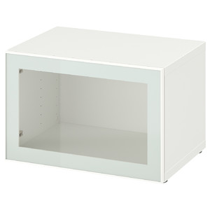 BESTÅ Shelf unit with glass door, white Glassvik/white/light green clear glass, 60x42x38 cm