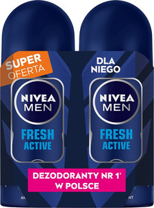 NIVEA MEN Anti-Perspirant Deodorant Roll On DUO Fresh Active 2x50ml