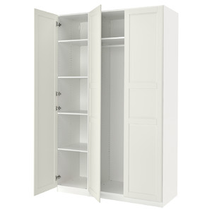 PAX / TYSSEDAL Wardrobe combination, white/mirror glass, 150x60x236 cm