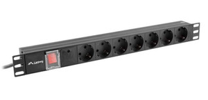 Lanberg Power Strip Rack PDU 1U 7x Schuko 2m 10A, black