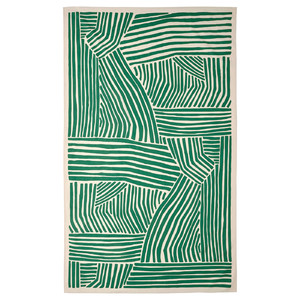 NÄBBFISK Tablecloth, patterned off-white/dark green, 145x240 cm