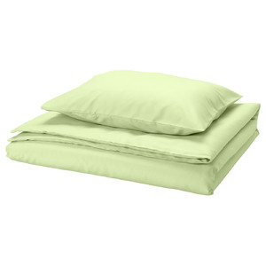 PILTANDVINGE Duvet cover and pillowcase, light green, 150x200/50x60 cm